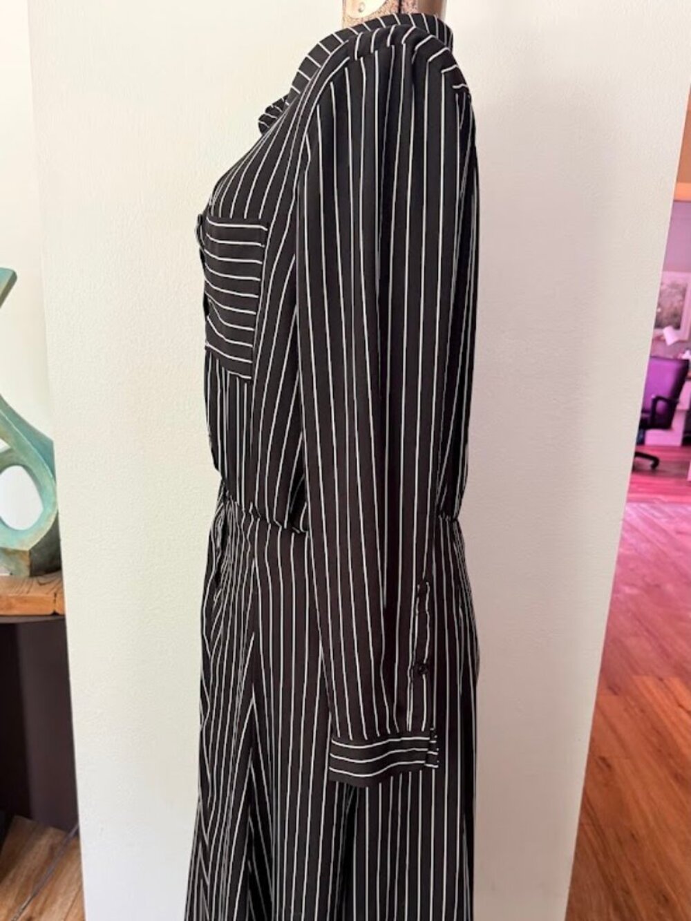 Who What Wear Striped Long-Sleeve Shirt Dress Size XL - Picture 4 of 8